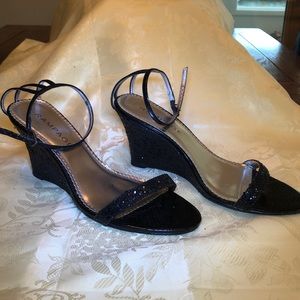 Rampage, Blk Glitter Strappy Sandals